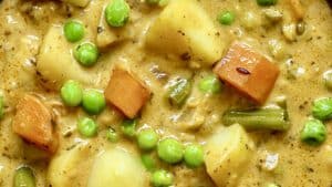 Arroz con verduras al Curry