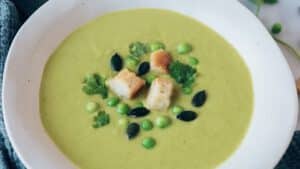 Cold Pea Soup with Mint